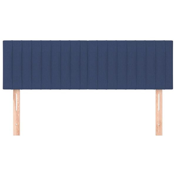 vidaXL T&ecirc;tes de lit 2 pcs Bleu 72x5x78/88 cm Tissu