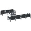 vidaXL Ensemble de canap&eacute; de jardin avec coussin 8 pcs Noir Acier