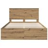 vidaXL Cadre de lit Ch&ecirc;ne artisan 140 x 190 cm Bois de pin massif