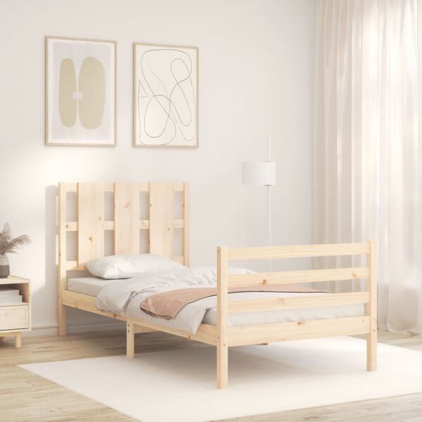vidaXL Cadre de lit sans matelas 90x200 cm bois massif