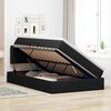 vidaXL Lit avec rangement et LED avec matelas Noir 120 x 190 cm tissu