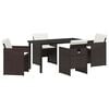 vidaXL Ensemble de salle &agrave; manger pour jardin 5 pc Marron polyrotin