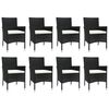 vidaXL Ensemble &agrave; manger jardin 9pcs et coussins noir r&eacute;sine tress&eacute;e