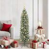 vidaXL Arbre de No&euml;l artificiel slim avec 150 LED Vert et blanc 150 cm