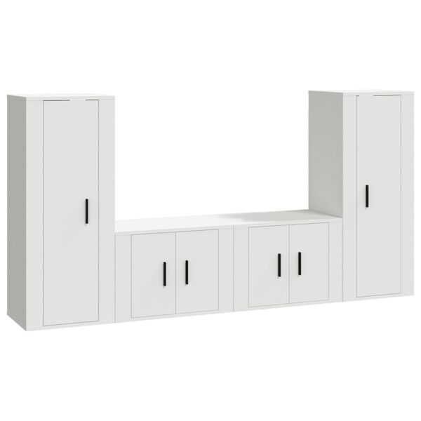 vidaXL Ensemble de meubles TV 4 pcs Blanc Bois d'ing&eacute;nierie