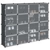 vidaXL Cubes de rangement 16 pcs avec portes noir PP