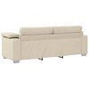 vidaXL Canap&eacute; 3 pcs Beige Tissu en lin m&eacute;lang&eacute;