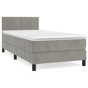 vidaXL Sommier &agrave; lattes de lit et matelas Gris clair 100x200cm Velours