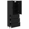 vidaXL Haut Armoire 2 pcs Ch&ecirc;ne noir Bois Agglom&eacute;r&eacute; et Verre