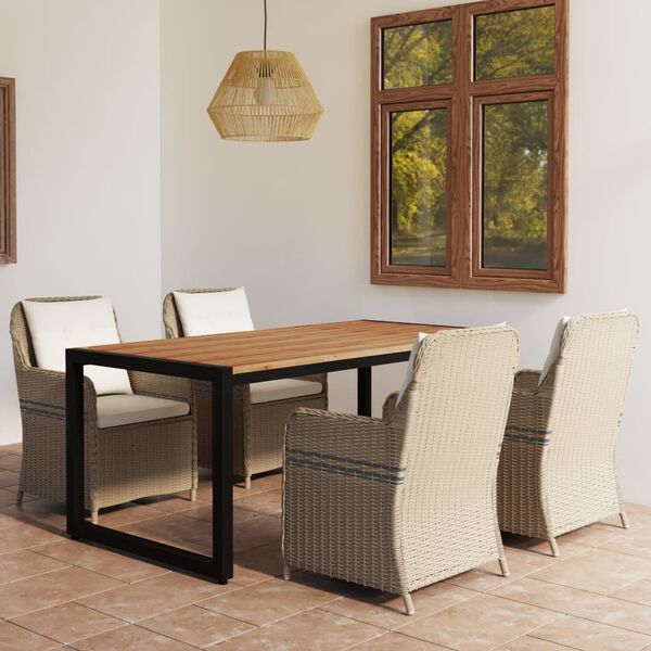 vidaXL Ensemble &agrave; manger de jardin 5 pcs Marron