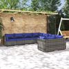 vidaXL Salon de jardin 8 pcs avec coussins R&eacute;sine tress&eacute;e Gris