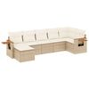 vidaXL Salon de jardin avec coussins 7 pcs beige r&eacute;sine tress&eacute;e