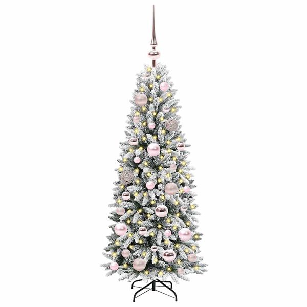 vidaXL Sapin de No&euml;l artificiel avec 150 LED avec support Blanc 120 cm