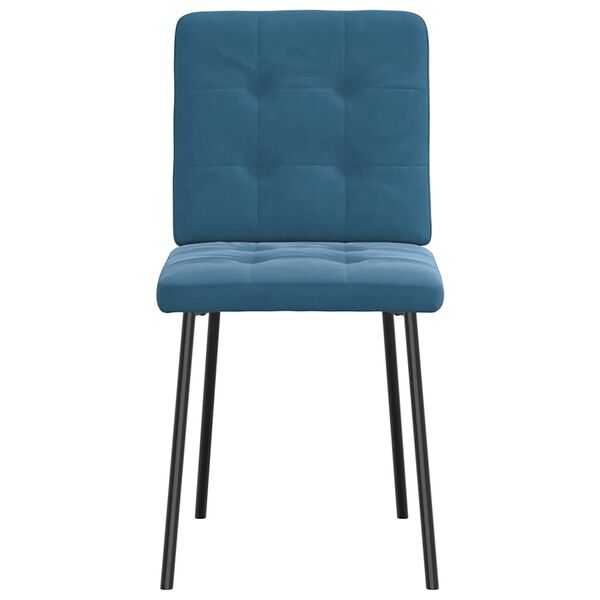 vidaXL Chaises &agrave; manger lot de 2 Bleu Velours