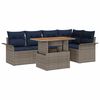 vidaXL Ensemble de canap&eacute; de jardin 6 pc Gris et bleu marine
