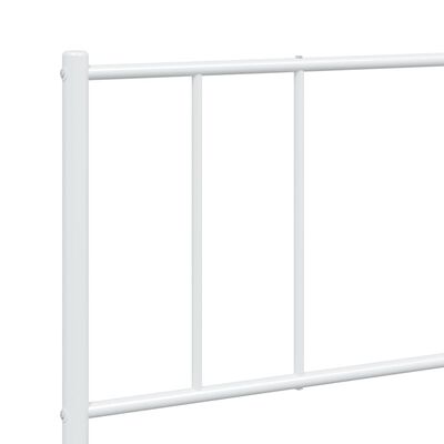 vidaXL Cadre de lit métal sans matelas et pied de lit blanc 183x213 cm