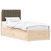 vidaXL Cadre de lit avec t&ecirc;te de lit rembourr&eacute;e Taupe 75 x 190 cm