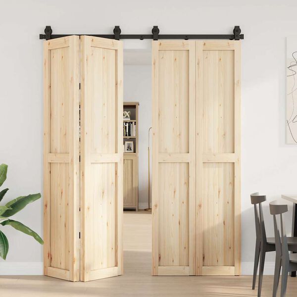 vidaXL Kit de quincaillerie de porte coulissante 183 cm Acier Noir