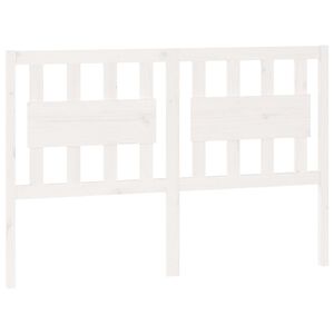 vidaXL T&ecirc;te de lit blanc 140,5x4x100 cm bois massif de pin