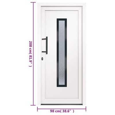 vidaXL Porte d'entrée Blanc 98x208 cm PVC