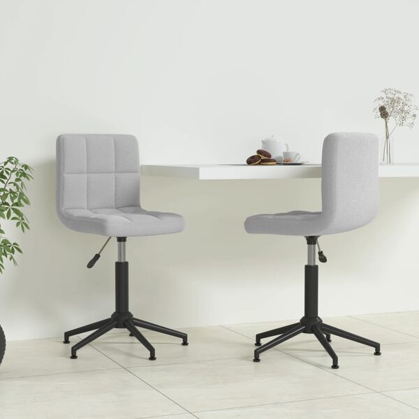 vidaXL Chaises pivotantes &agrave; manger lot de 2 Gris clair Velours