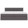 vidaXL Lit de Rangement Gris 200 x 200 cm Cuir synth&eacute;tique