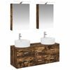 vidaXL Ensemble de mobilier de salle de bain 5 pcs Ch&ecirc;ne fum&eacute;