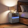 vidaXL Table de chevet murale avec lumi&egrave;res LED gris b&eacute;ton