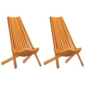 vidaXL Chaise 2 pc Marron Bois d'Acacia Massif