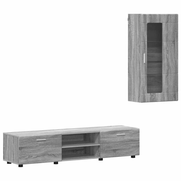 vidaXL Ensemble meuble TV avec tiroir Gris Sonoma Bois d'ing&eacute;nierie