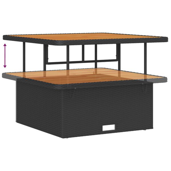 vidaXL Ensemble de canap&eacute; de jardin 9 pcs Noir polyrotin