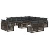 vidaXL Ensemble de canap&eacute; de jardin 14 pc Gris et Gris fonc&eacute; polyrotin