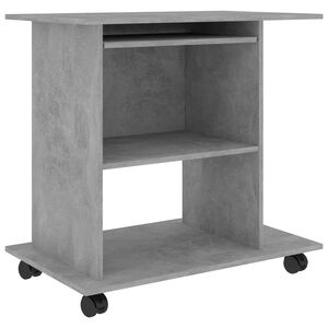 vidaXL Bureau d'ordinateur Gris b&eacute;ton 80x50x75 cm Bois d'ing&eacute;nierie