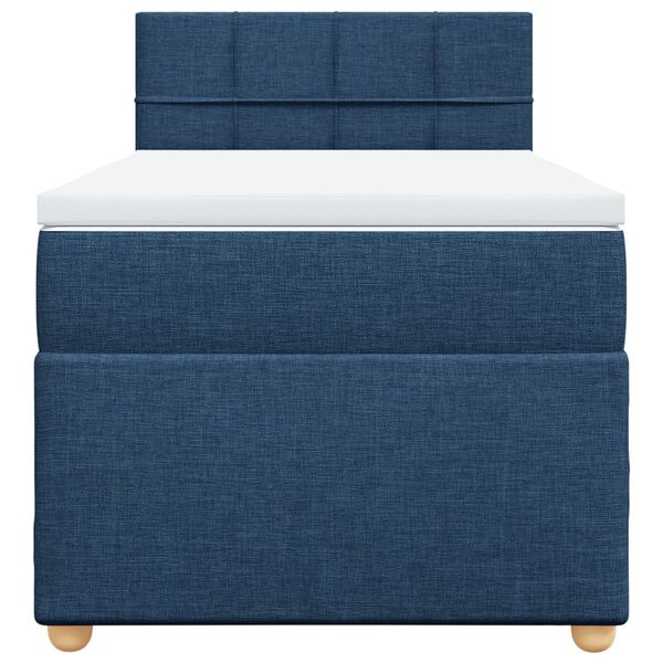 vidaXL Sommier &agrave; lattes de lit avec matelas Bleu 90x190 cm Tissu