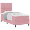 vidaXL Lit &agrave; ressorts avec matelas Rose 90 x 190 cm tissu