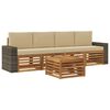 vidaXL Ensemble de canap&eacute;s d'ext&eacute;rieur 5 pcs Naturel et Beige