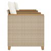 vidaXL Ensemble de bistro 3 pcs coussins beige r&eacute;sine tress&eacute;e acacia