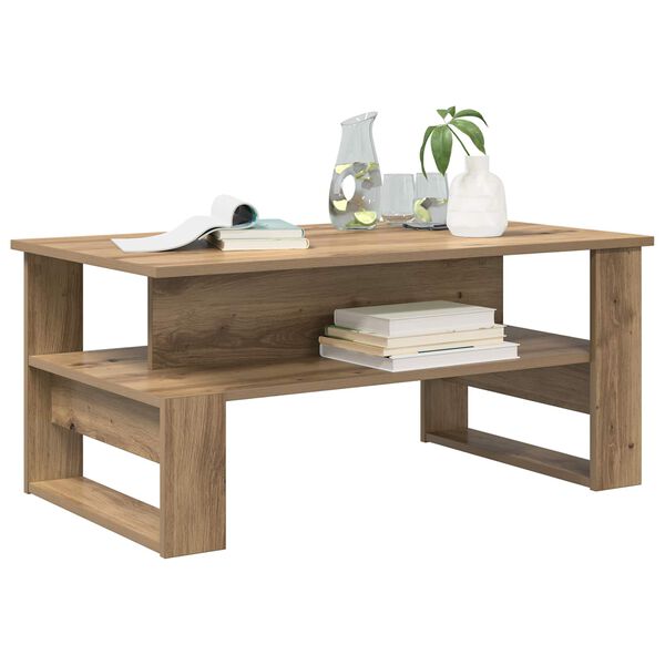 vidaXL Table basse Ch&ecirc;ne artisanal 90 x 50 x 40 cm Bois d'ing&eacute;nierie