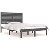 vidaXL Cadre de lit sans matelas gris 140x190 cm bois massif