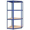 vidaXL &Eacute;tag&egrave;re d'angle &agrave; 4 niveaux Bleu Acier et bois d'ing&eacute;nierie