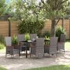 vidaXL Ensemble de salle &agrave; manger pour jardin avec coussin 7 pcs Gris