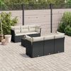 vidaXL Salon de jardin 7 pcs avec coussins noir r&eacute;sine tress&eacute;e