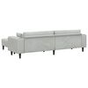 vidaXL Canap&eacute; avec coussin 3 pcs Gris clair Velours