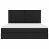 vidaXL Lit avec rangement et LED avec LED Noir 180 x 200 cm Polyester