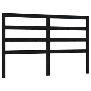 vidaXL T&ecirc;te de lit Noir 126x4x100 cm Bois massif de pin