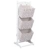 vidaXL Support &agrave; panier 3 niveaux Fleurs 35x35x102 cm Bois