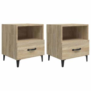 vidaXL Tables de chevet 2 pcs Ch&ecirc;ne Sonoma Bois d'ing&eacute;nierie