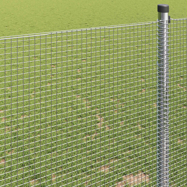 vidaXL Cl&ocirc;ture en fil soud&eacute; Argent 1.5 x 50 m
