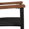 vidaXL Ensemble à manger d'extérieur 5 pcs Rotin et bois d'acacia Noir