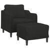 vidaXL Fauteuil avec repose-pied Noir 60 cm Tissu